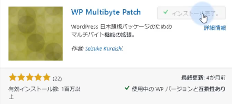 WP Multibyte Patch設定1